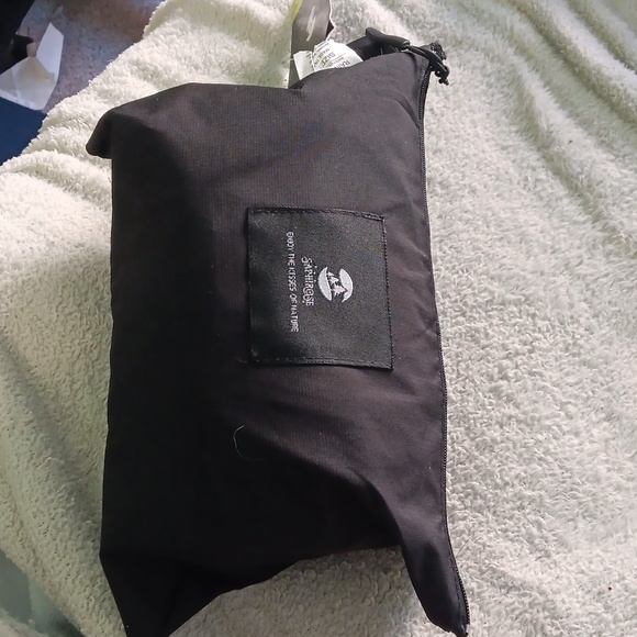 Hooded Saphirose black raincoat with case, XL, new - Picture 2 of 11